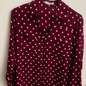 Red and White Polka Dot Express Portofino Shirt